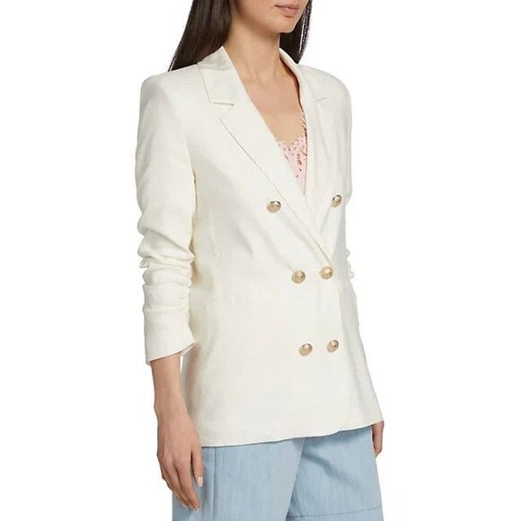 Generation Love SILVIA LINEN BLAZER‎ ECRU NWT SZ XS $495 - Picture 3 of 8